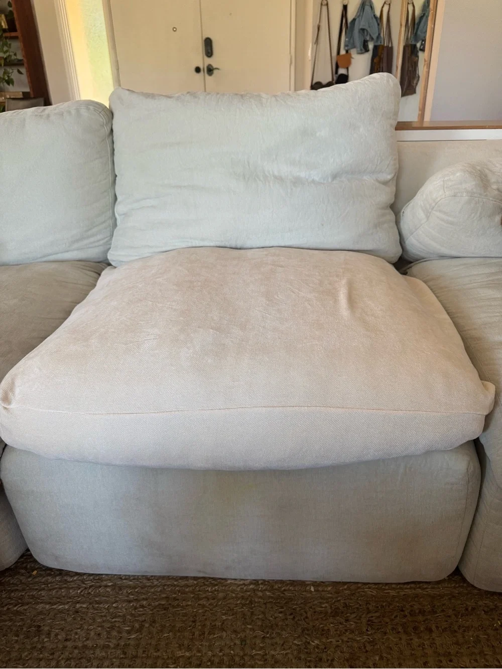 Nolan Interior Set of 6 Miracle Plush Chenille Sofa Seat Covers — Small, Oatmeal